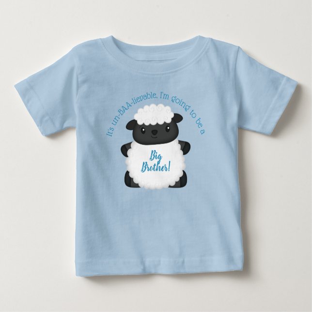 Sheep Baby Dusche Farm Blue Boy Baby T-shirt (Vorderseite)