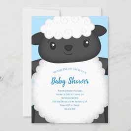 Sheep Baby Dusche Farm Blue Boy Einladung