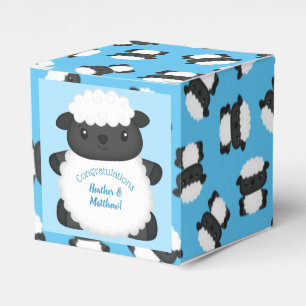 Sheep Baby Dusche Farm Blue Boy Geschenkschachtel