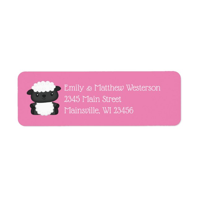 Sheep Baby Dusche Farm Pink Girl (Vorne)