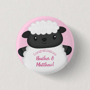 Sheep Baby Dusche Rosa Button