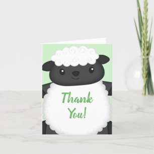 Sheep Baby Showgrün Dankeskarte