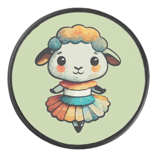 Sheep Ballerina Eishockey Puck (Vorderseite)