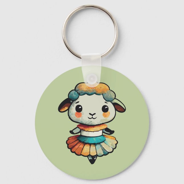 Sheep Ballerina Schlüsselanhänger (Vorderseite)