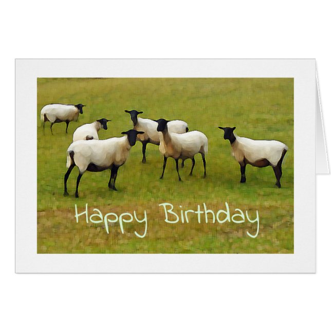 Sheep Birthday Card (Vorderseite (Horizontal))