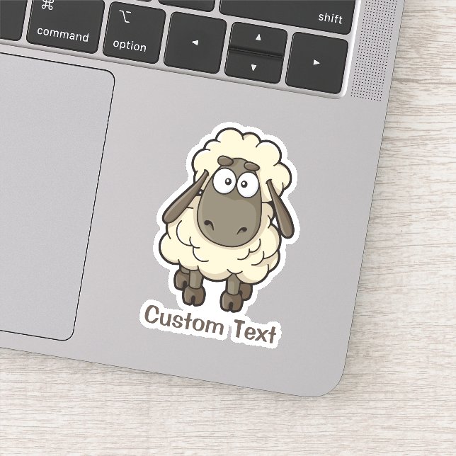 Sheep Cartoon Beige Aufkleber (Detail)