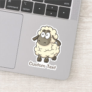 Sheep Cartoon Beige Aufkleber