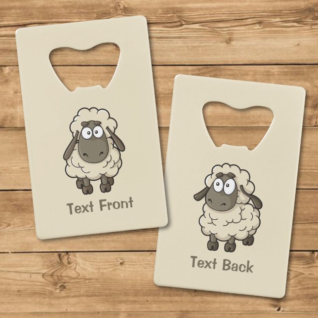 Sheep Cartoon Beige Geldbeutel Flaschenöffner (Von Creator hochgeladen)