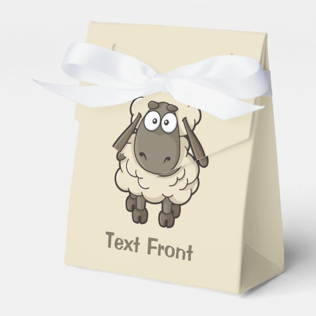 Sheep Cartoon Beige Geschenkschachtel (Vorderseite)