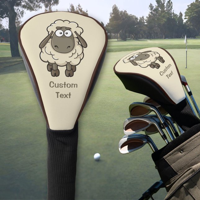Sheep Cartoon Beige Golf Headcover (Von Creator hochgeladen)
