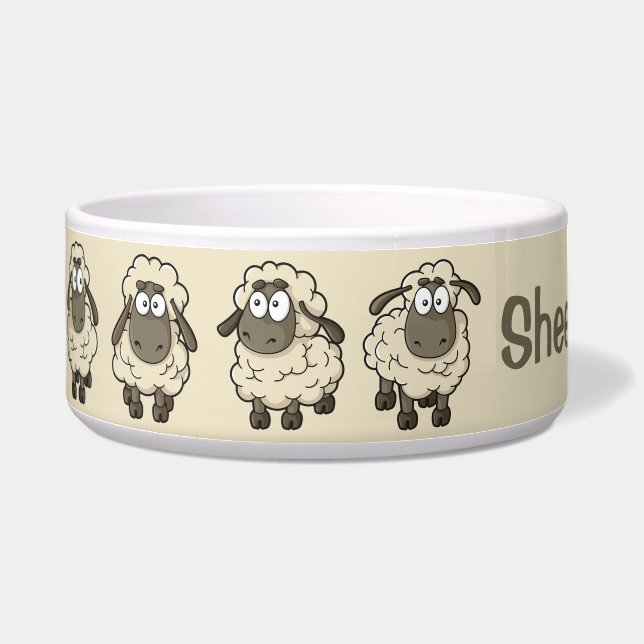Sheep Cartoon Beige Napf (Links)
