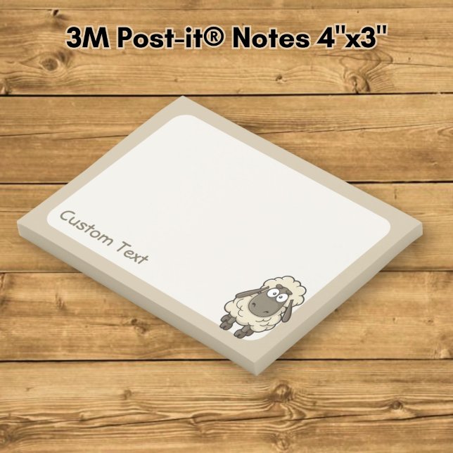 Sheep Cartoon Beige Post-it Klebezettel (Von Creator hochgeladen)