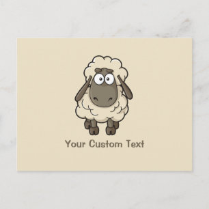 Sheep Cartoon Beige Postkarte