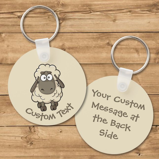 Sheep Cartoon Beige Schlüsselanhänger (Von Creator hochgeladen)