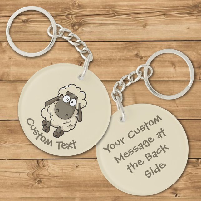 Sheep Cartoon Beige Schlüsselanhänger (Von Creator hochgeladen)