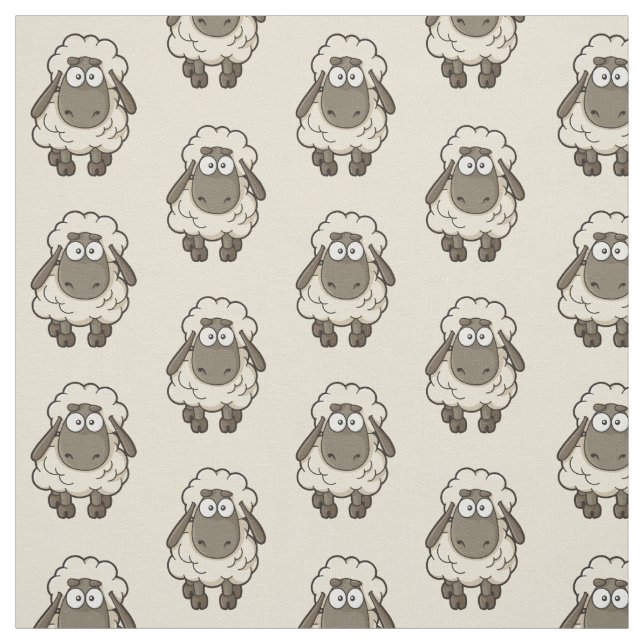 Sheep Cartoon Pattern Stoff (Muster)