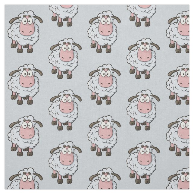 Sheep Cartoon Pattern Stoff (Muster)