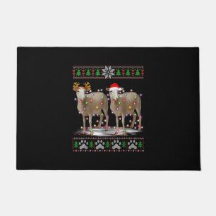 Sheep Christmas Tree Lights Santa Animal Gift Fußmatte