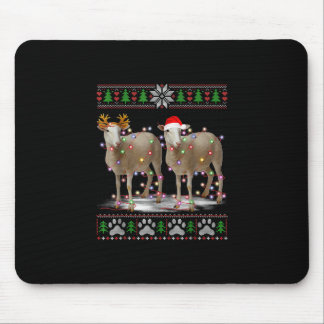 Sheep Christmas Tree Lights Santa Animal Gift Mousepad
