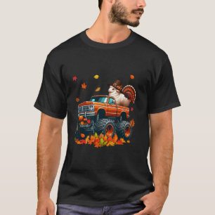 Sheep Cosplay Turkey auf Monster Truck Erntedank T-Shirt