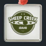 Sheep Creek Wild und Landschaftlicher Fluss Idaho  Ornament Aus Metall<br><div class="desc">Der Schafsbrunnen in Idaho fließt durch einen sehr schmalen,  gewundenen Canyon mit schieren senkrechten Wänden. Hoher Wasserfluss im Frühling und für Weißwasser für die erfahrensten Boote.</div>