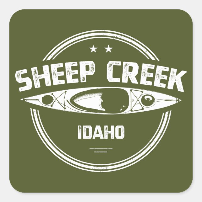 Sheep Creek Wild und Landschaftlicher Fluss Idaho  Quadratischer Aufkleber (Vorderseite)