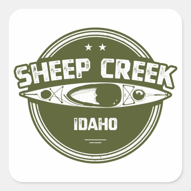 Sheep Creek Wild und Landschaftlicher Fluss Idaho  Quadratischer Aufkleber (Vorderseite)