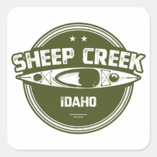 Sheep Creek Wild und Landschaftlicher Fluss Idaho  Quadratischer Aufkleber