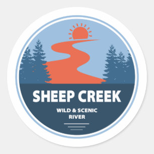 Sheep Creek Wild und Landschaftlicher Fluss Idaho Runder Aufkleber