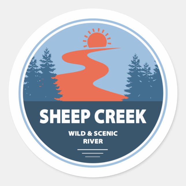 Sheep Creek Wild und Landschaftlicher Fluss Idaho Runder Aufkleber (Vorderseite)