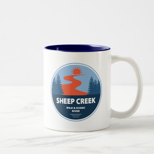 Sheep Creek Wild und Landschaftlicher Fluss Idaho Zweifarbige Tasse (Rechts)