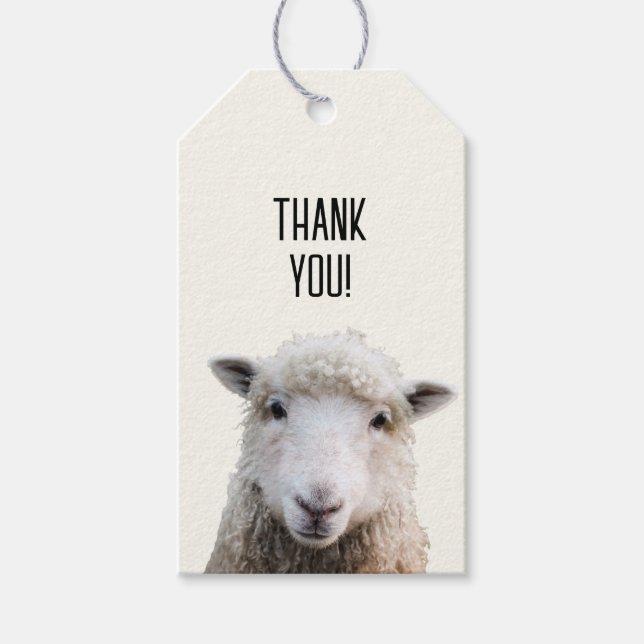 Sheep danke Ihnen QR Code Knittern Geschenkanhänger (Vorderseite)