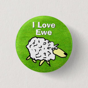 Sheep Design Cartoon Button