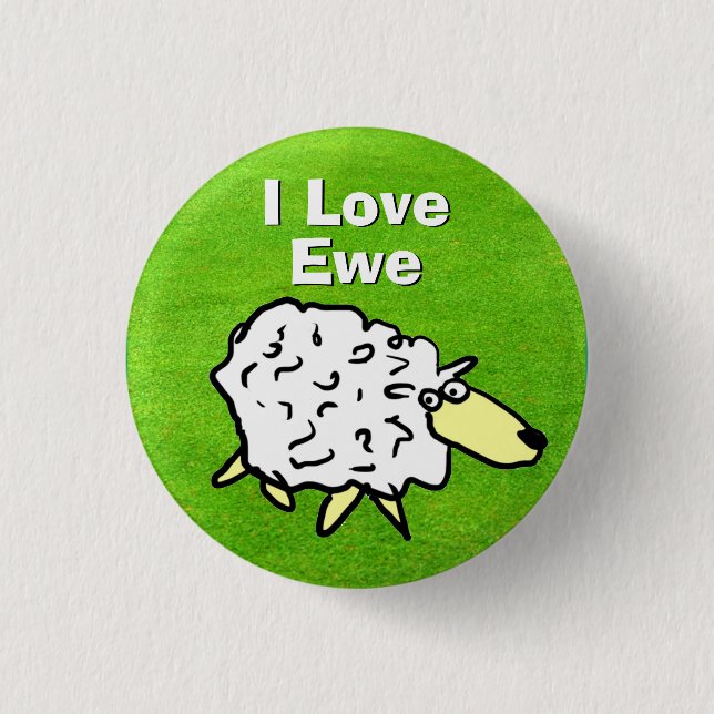 Sheep Design Cartoon Button (Vorderseite)