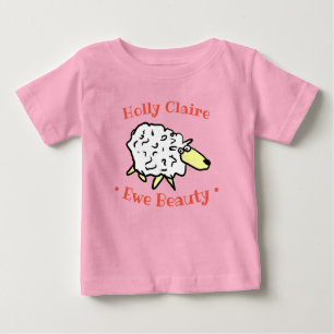 Sheep Design Cartoon zum Personalisieren Baby T-shirt