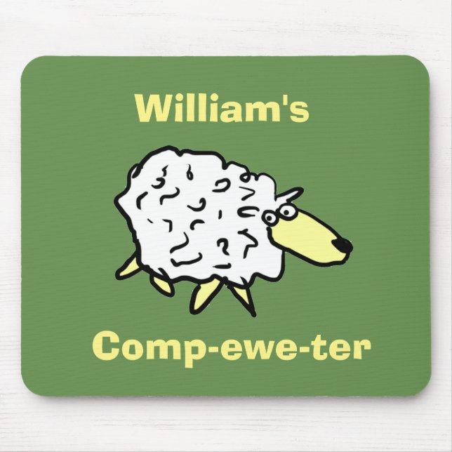 Sheep Design Comp-ewe-ter! Mousepad (Vorne)