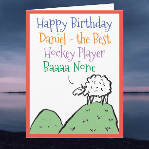 Sheep Design Frohe Geburtstag zum Hockey-Spieler Karte