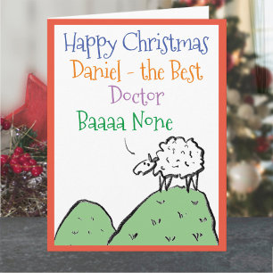 Sheep Design Frohe Weihnachten auf eine Doctor Car Karte