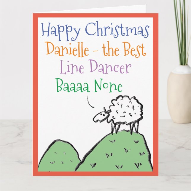 Sheep Design Frohes Weihnachten bis zum Line Dance Karte (Vorderseite)
