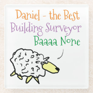 Sheep-Design für eine Gebäude-Umfrage Glasuntersetzer