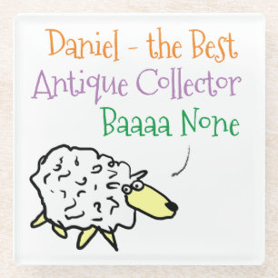 Sheep-Design für einen antiken Sammler Glasuntersetzer