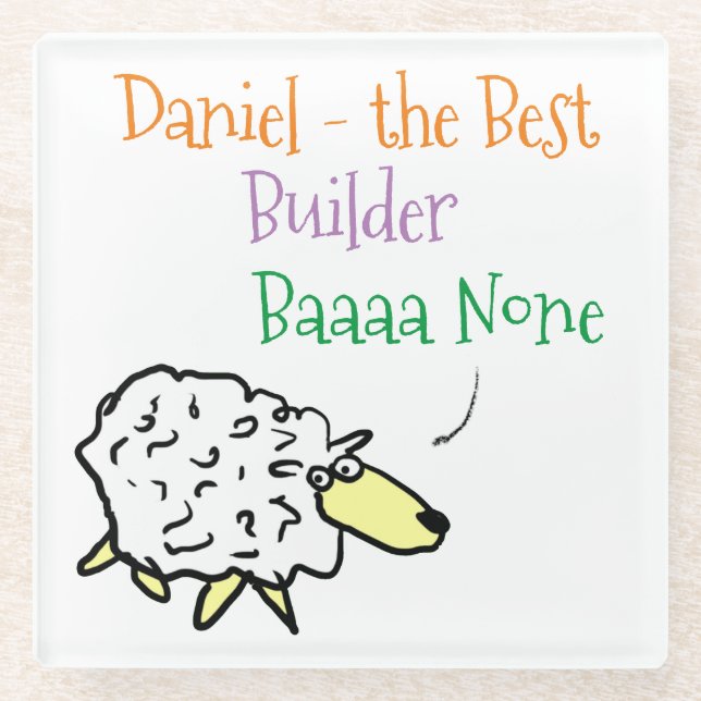 Sheep Design für einen Buildglas-Untersetzer Glasuntersetzer (Vorderseite)