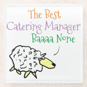 Sheep-Design für einen Catering Manager Glass Unte Glasuntersetzer