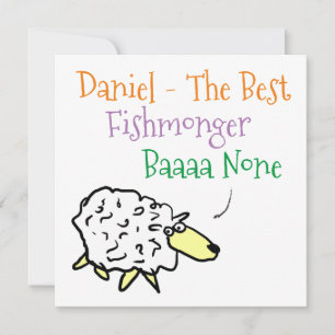 Sheep Design für einen Fishmonger Feiertagskarte