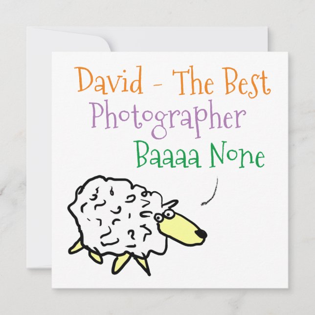 Sheep Design für einen Fotografen Feiertagskarte (Vorderseite)