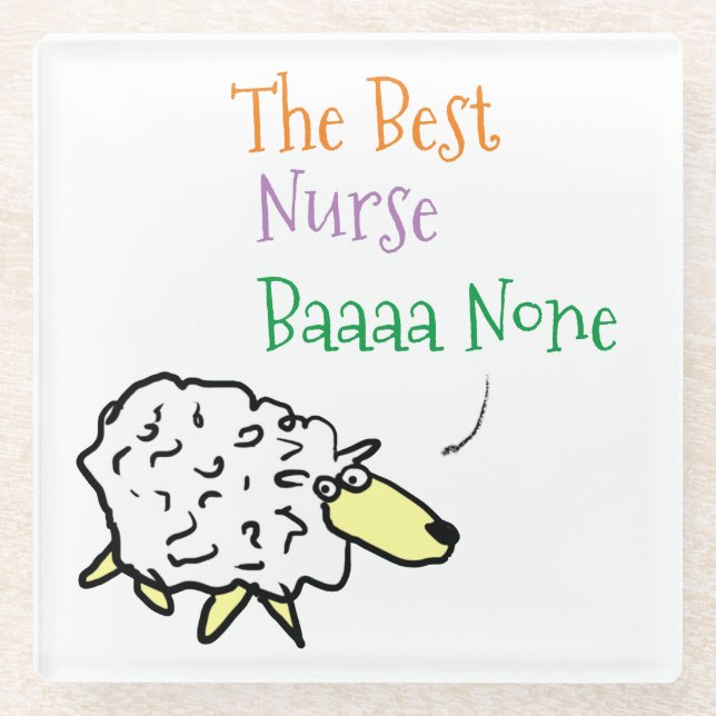 Sheep-Design für einen Nurse Glass Untersetzer (Vorderseite)