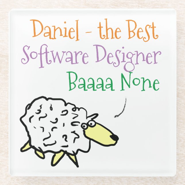 Sheep Design für einen Software Designer-Untersetz Glasuntersetzer (Vorderseite)