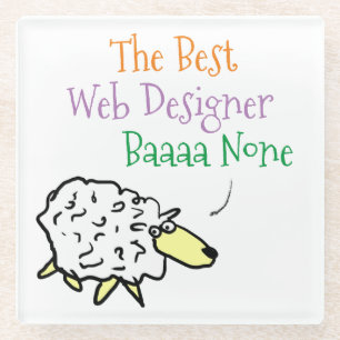 Sheep-Design für einen Web Designer Glass Unterset Glasuntersetzer