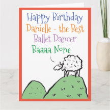 Sheep Design Happy Birthday to a Ballet Dancer