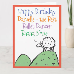 Sheep Design Happy Birthday to a Ballet Dancer Karte